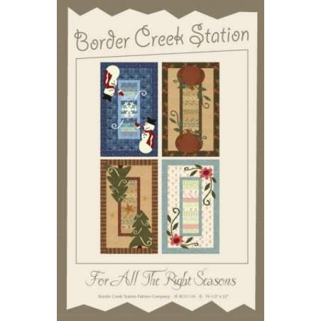 For All the Right Seasons di Border Creek Station - Cartamodello Runner Patchwork e Appliqué