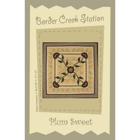 Plum Sweet di Border Creek Station - Cartamodello Pannello Patchwork e Appliqué 37 x 37 pollici