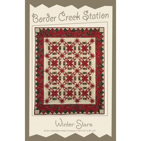 Winter Stars di Border Creek Station - Cartamodello Quilt Patchwork 48 x 60 pollici Border Creek Station - 1
