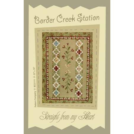 Straight from my Heart di Border Creek Station - Cartamodello Quilt o Table Runner Patchwork 36 x 66 e 72 x 72 pollici Border Cr