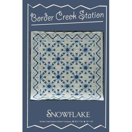 Snowflake di Border Creek Station - Cartamodello Quilt Patchwork 82 x 82 pollici