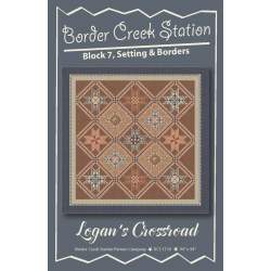 Logan's Crossroad - BOM di Border Creek Station - Cartamodello Quilt Patchwork 94 x 94 pollici Border Creek Station - 1