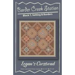 Logan's Crossroad - BOM di Border Creek Station - Cartamodello Quilt Patchwork 94 x 94 pollici Border Creek Station - 1