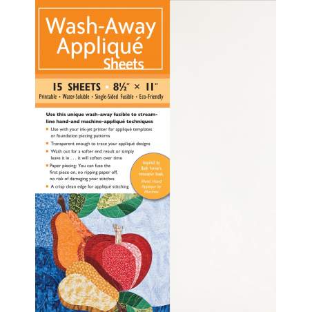 Wash-Away, Carta Termoadesiva Idrosolubile per Appliqué, 15 fogli C&T Publishing - 1