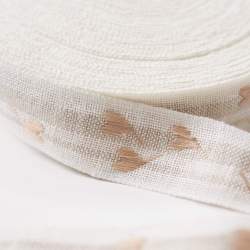 Vaupel Heilenbeck, Banda Bianca con Cuori Rossi e Striscia Beige 2060/30-901