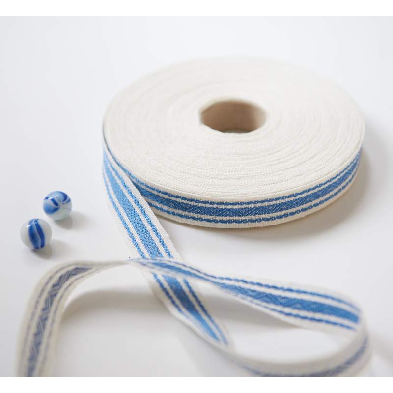 Vaupel Heilenbeck, Banda 11 Fili Bianca con Ricamo Azzurro 980/20