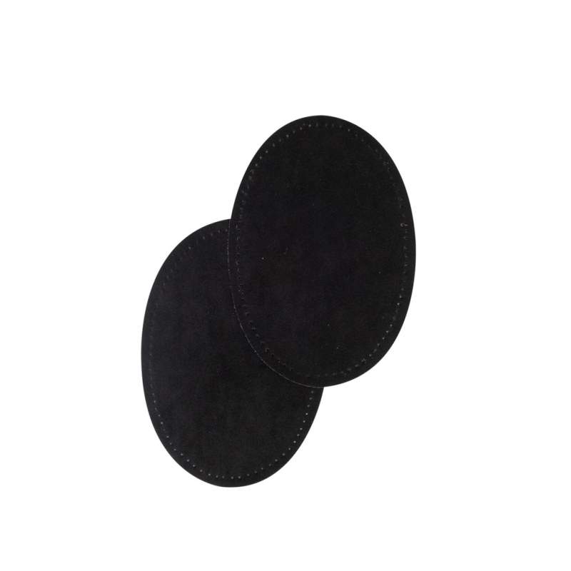 Bohin, Toppe Termoadesive Ovali Scamosciate 9,5 x 14 cm, Nero