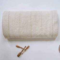 Tessuto Misto Lino per Tende Rifinito ai Lati Beige - h 65 cm