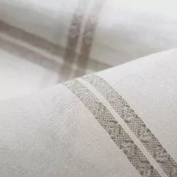 Tessuto Graziano 100% Lino Bianco Decorazione con Cuori - h 180 cm