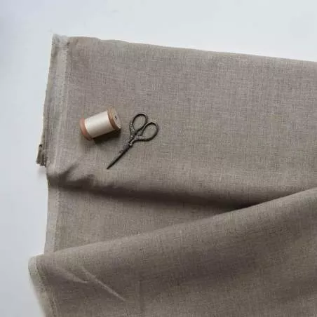 Tessuto di lino alto 150 cm beige greggio