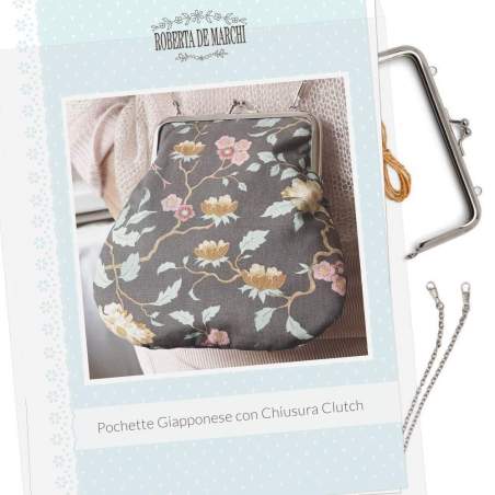 Pochette Giapponese con Chiusura Clutch e Tracolla - Kit con Tessuti Tilda Roberta De Marchi - 1