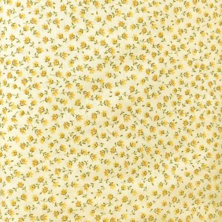 Tessuto giallo chiaro con piccoli fiori gialli - Sevenberry Flower