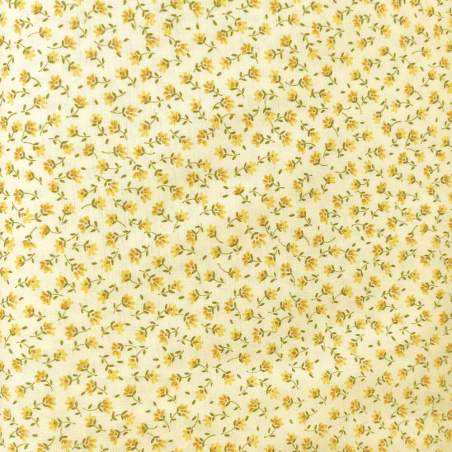 Tessuto giallo chiaro con piccoli fiori gialli - Sevenberry Flower Sojitz Fashion - 1