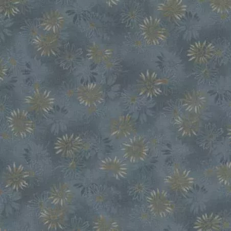 Centenary 28th di Yoko Saito, Tessuto giapponese azzurro con margherite Sojitz Fashion - 1