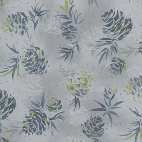 Centenary 28th di Yoko Saito, Tessuto giapponese azzurro con pigne Sojitz Fashion - 1