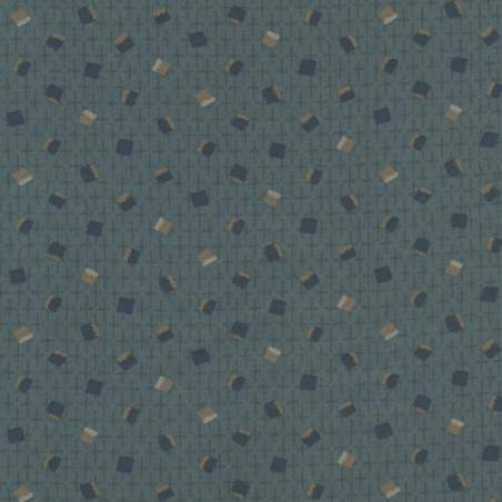 Centenary 28th di Yoko Saito, Tessuto giapponese blu con quadratini e crocette