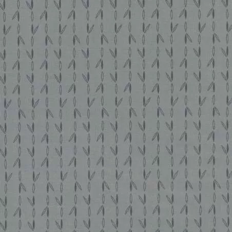 Centenary 28th di Yoko Saito, Tessuto giapponese grigio chiaro con foglie stilizzate Sojitz Fashion - 1