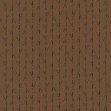 Centenary 28th di Yoko Saito, Tessuto giapponese marrone con foglie stilizzate Sojitz Fashion - 1