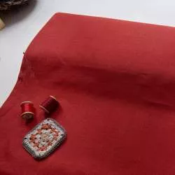 Tessuto 100% Lino Rosso a Fili Contati - h 180 cm - Graziano Roberta De Marchi - 1