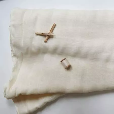 Garza di puro lino crema alta 280 cm