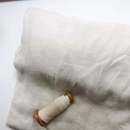 Garza di puro lino beige alta 280 cm