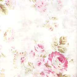 Tessuto Panna con delicati mazzi di fiori rosa, Durham Collection Lecien Lecien Corporation - 1