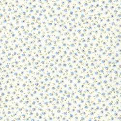 Tessuto giapponese panna con fiori azzurri - Sevenberry Flower Sojitz Fashion - 1