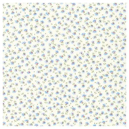Tessuto panna con piccoli fiori azzurri - Sevenberry Flower