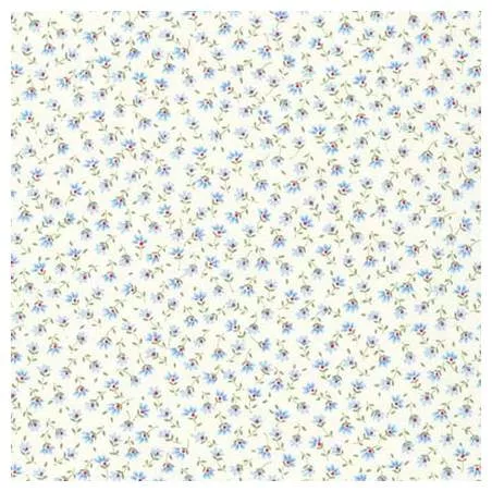 Tessuto panna con piccoli fiori azzurri - Sevenberry Flower