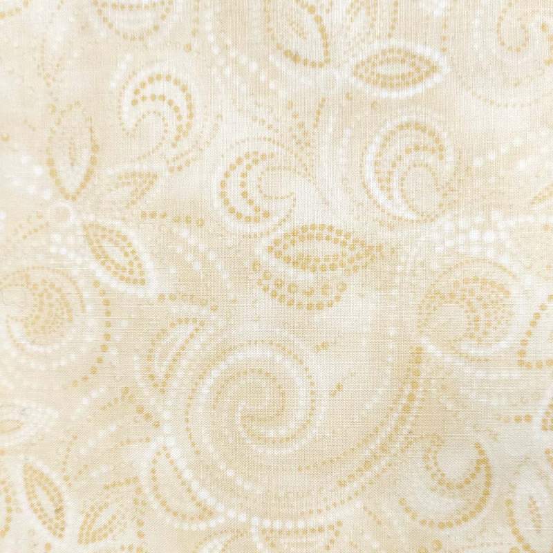 Tessuto crema con ghirigori puntinati tono su tono - Benartex Jingle All the Way Benartex - 1 Tessuto crema con ghirigori puntinati tono su tono - Benartex Jingle All the Way Benartex - 1