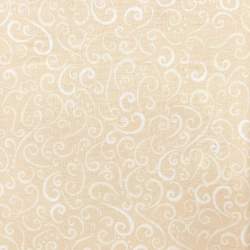 Tessuto Beige con Riccioli Bianchi - Rooftop Santa, Southseas Imports South Sea Import - 1