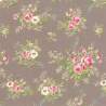 Tessuto Tortora con Peonie Rosse e Bianche - Windermere Prints, Moda Fabrics