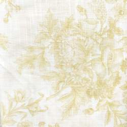 Tessuto Bianco con grandi rametti fiorati Gialli - Laurel Cottage, Benartex Benartex - 1