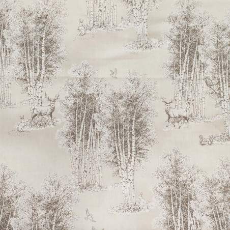 Tessuto beige chiaro con alberi e animali del bosco - Wildwood Grace, Robert Kaufman Robert Kaufman - 1