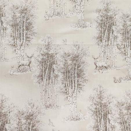 Tessuto beige chiaro con alberi e animali del bosco - Wildwood Grace, Robert Kaufman Robert Kaufman - 1