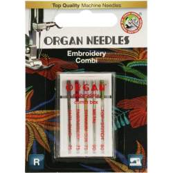 5 Aghi da Ricamo Combinati 75-90 per Macchina da Cucire - Embroidery Combi, Organ Needles