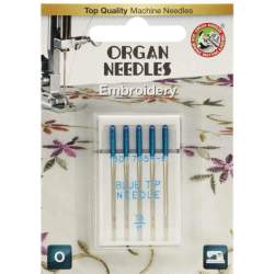 5 Aghi da Ricamo Punta Blu 75 per Macchina da Cucire - Embroidery Blue Tip, Organ Needles Organ Needles - 1