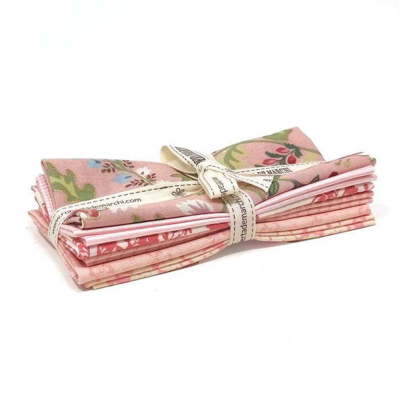 Pacchettino di Tessuti Rosa, 6 stoffe da 25 x 27 cm Roberta De Marchi - 1 Pacchettino di Tessuti Rosa, 6 stoffe da 25 x 27 cm Roberta De Marchi - 1
