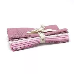 Pacchettino di Tessuti Viola, 6 stoffe da 25 x 27 cm