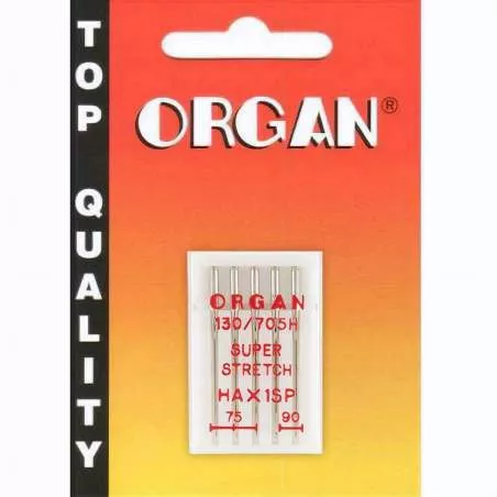 5 Aghi da Cucire Super Stretch 75-90 per Macchina da Cucire - Top Quality Super Stretch, Organ Needles