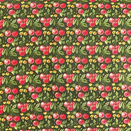 Tessuto Verde con Ciliegie Rosse - Concord Fabrics Concord Fabrics - 1