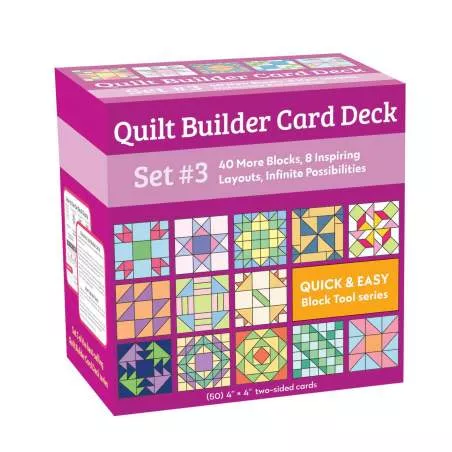 Quilt Builder Card Deck Set 3, 40 More Blocks 8 Inspiring Layouts Infinite Possibilities