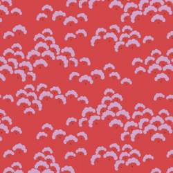 Tilda Bloomsville Cottonbloom Paprika - Tessuto Rosso Paprica con fiori di cotone Tilda Fabrics - 1