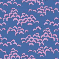 Tilda Bloomsville Cottonbloom Blueberry - Tessuto Blu Mirtillo con fiori di cotone Tilda Fabrics - 1