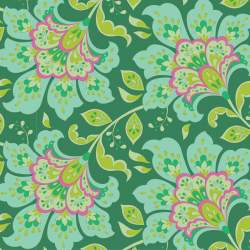 Tilda Bloomsville Flowermarket Pine - Tessuto Verde Pino con mercato dei fiori