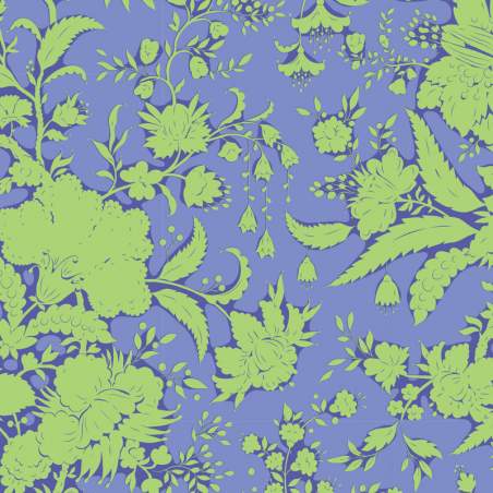 Tilda Bloomsville Abloom Cornflower - Tessuto Blu Fiordaliso e Verde Fiorato Tilda Fabrics - 1
