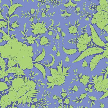 Tilda Bloomsville Abloom Cornflower - Tessuto Blu Fiordaliso e Verde Fiorato