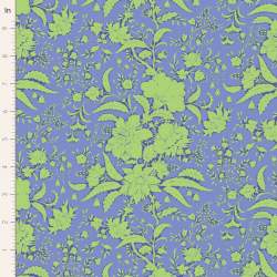 Tilda Bloomsville Abloom Cornflower - Tessuto Blu Fiordaliso e Verde Fiorato Tilda Fabrics - 2