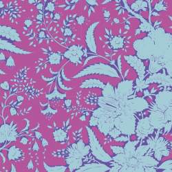 Tilda Bloomsville Abloom Plum - Tessuto Viola Prugna e Azzurro Fiorato Tilda Fabrics - 1