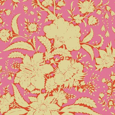 Tilda Bloomsville Abloom Pink - Tessuto Rosa e Giallo Fiorato Tilda Fabrics - 1